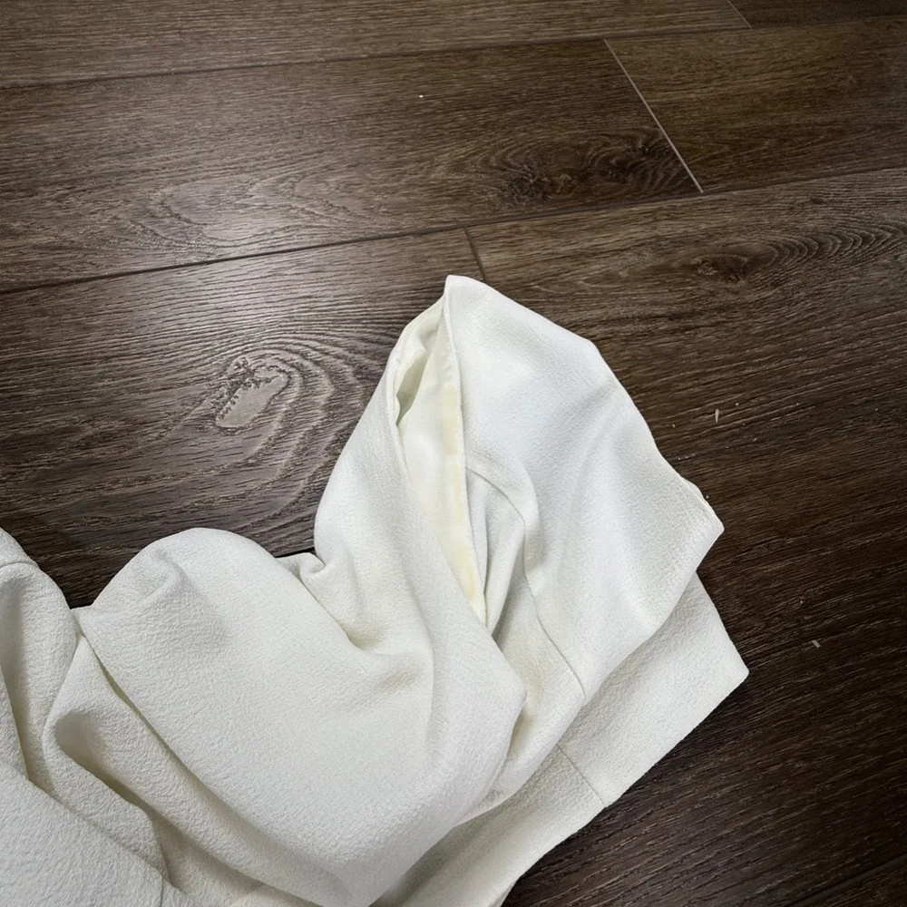 TopShop Pocket Shift Dress, V-Neck, White, Size 4, Polyester, Summer - Picture 11 of 13